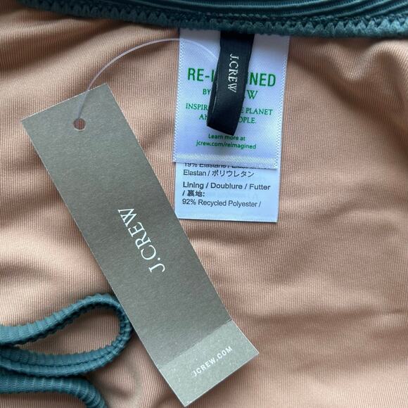 5/$25 J. Crew Ribbed Curved-Waist Cheeky String Bikini Swim Bottoms M Medium New - Picture 6 of 7
